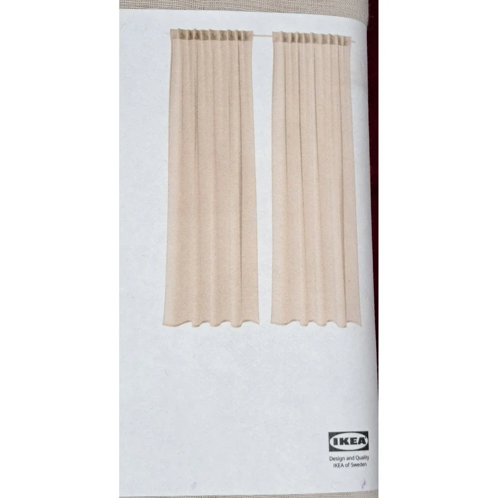 IKEA ROSENROBINIA Curtains‎ Beige 2 Panels 145 cm 57 in 214 cm 84 in